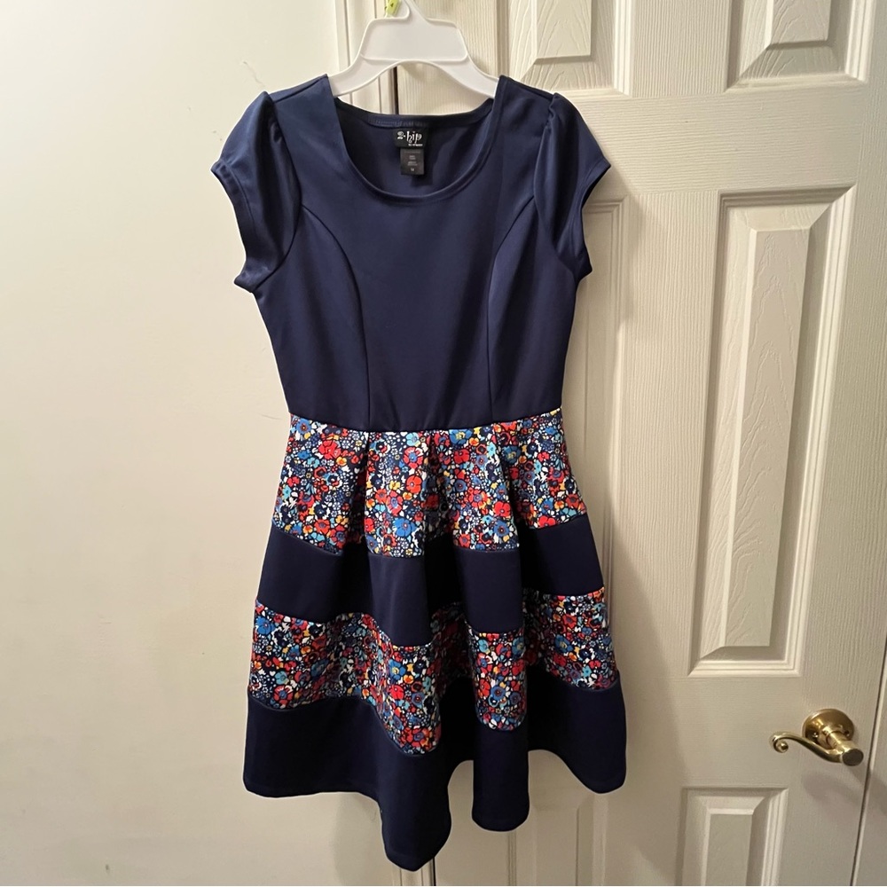 2-Hip By Wrapper Multi Color Pleaded Dress size 14